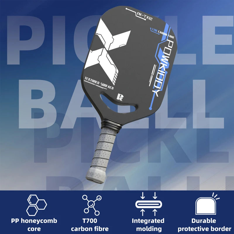Powkiddy T700 Carbon Fiber Pickleball Paddle With Aero Throat