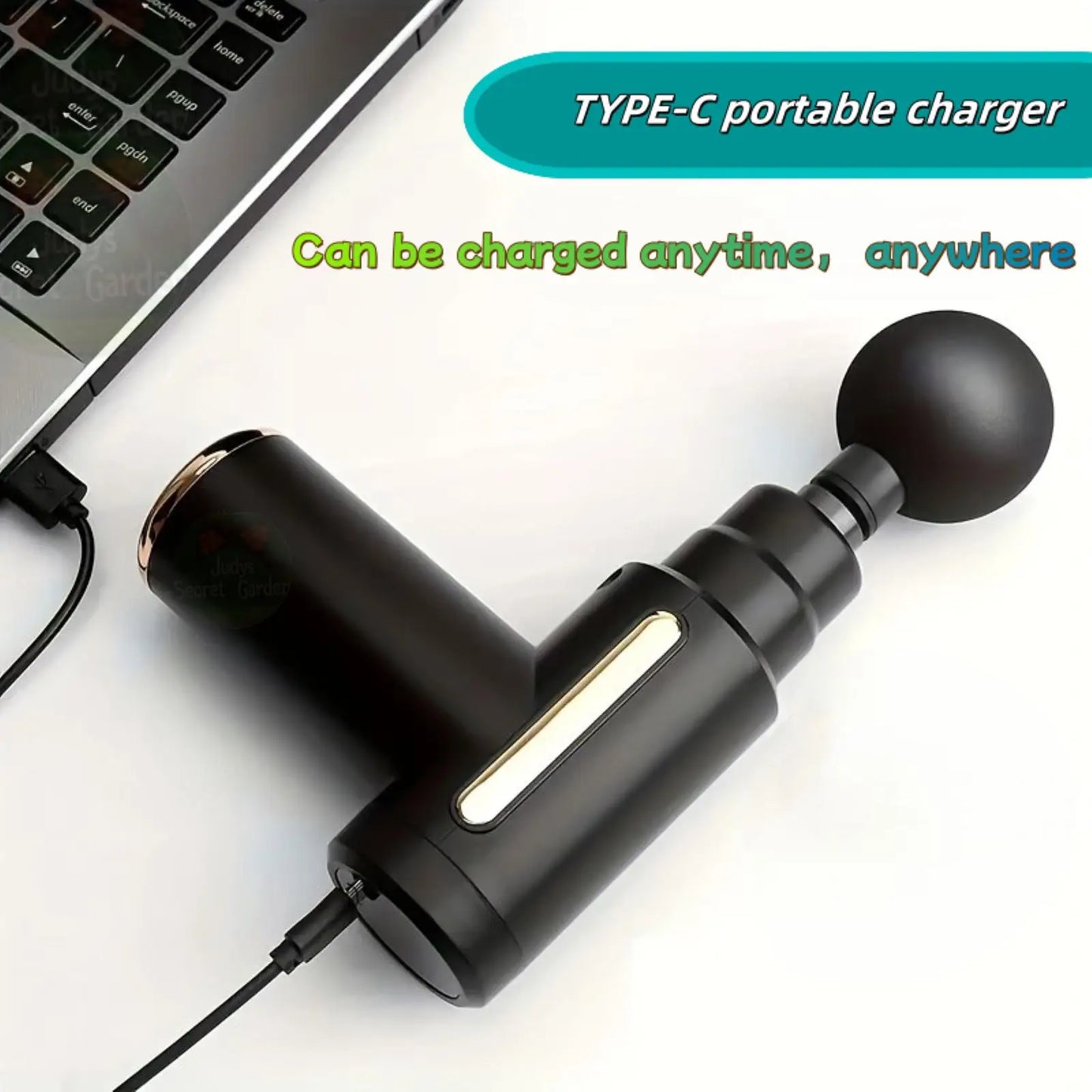 Mini Portable Fascia Gun Percussion Massager USB Charging 6 Levels