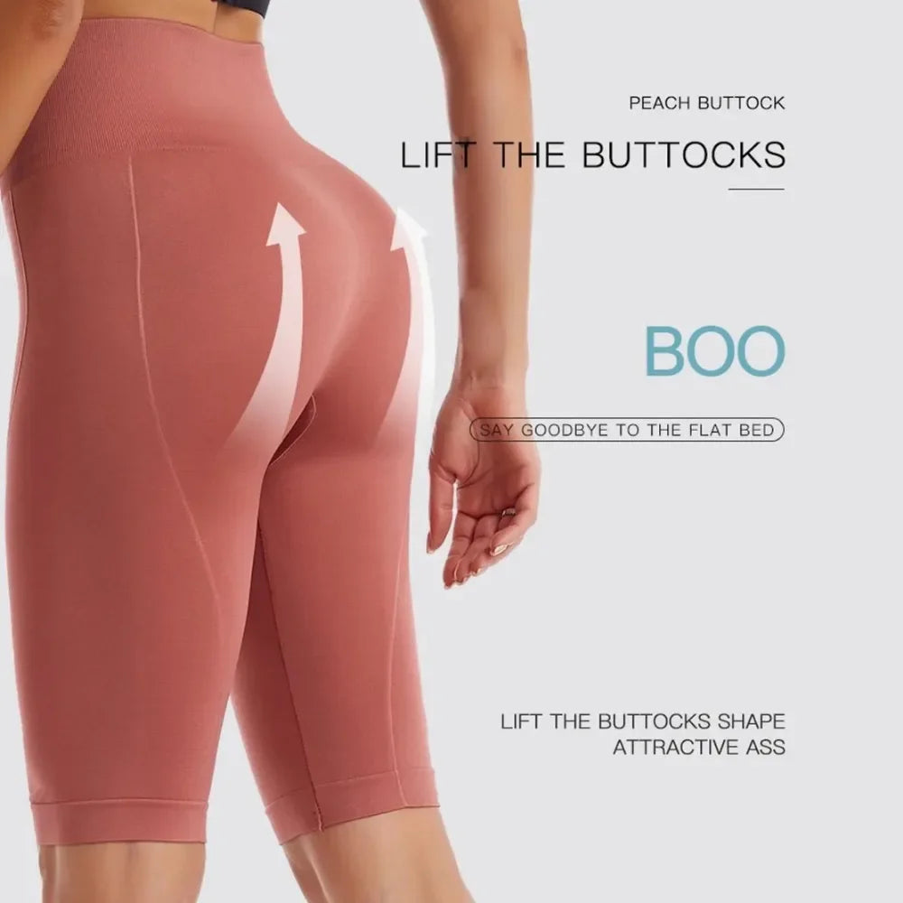 VEKY High Waist Biker Shorts Women Push Up Tummy Control Yoga