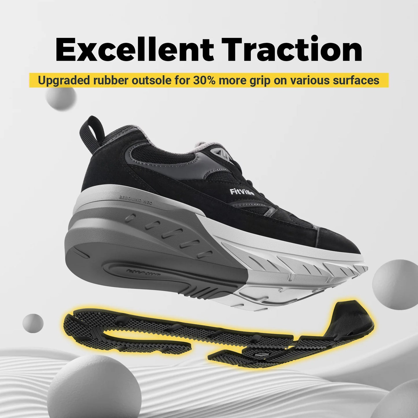 Fitville Men Walking Shoes With Arch Support For Flat Feet