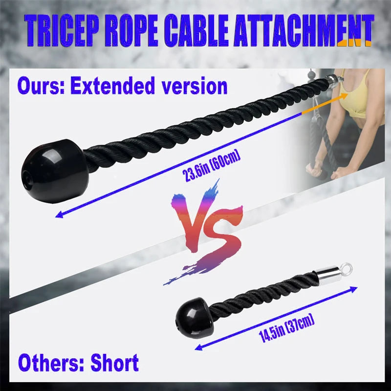 Multi Grip Tricep Rope Attachment for Cable Machine Strength Training