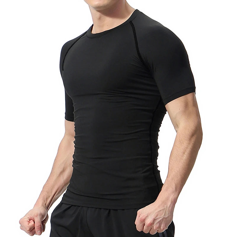 Men's Compression Shirt Short Sleeve Gym Top for Workout Fitness