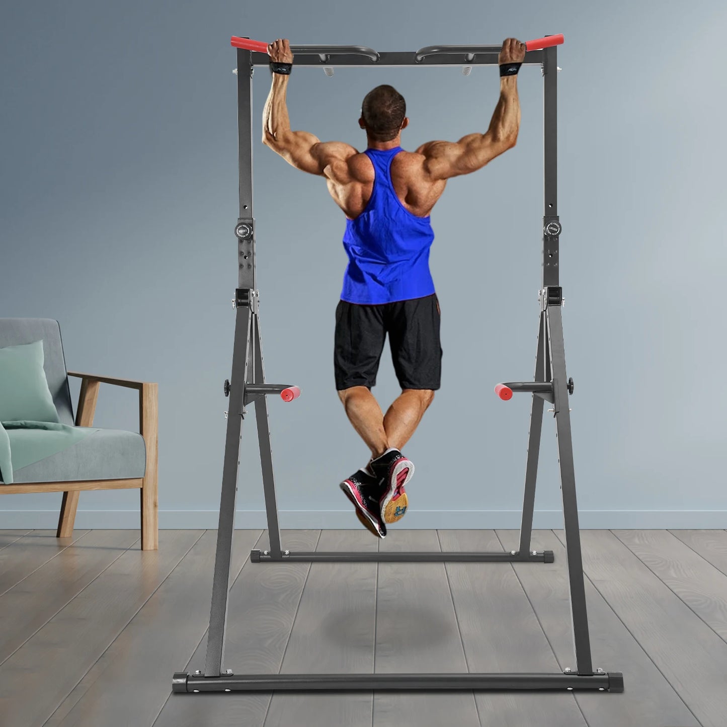 Pull Up Bar Dip Bar Power Tower Height Adjustable For Home Gym Free Standing