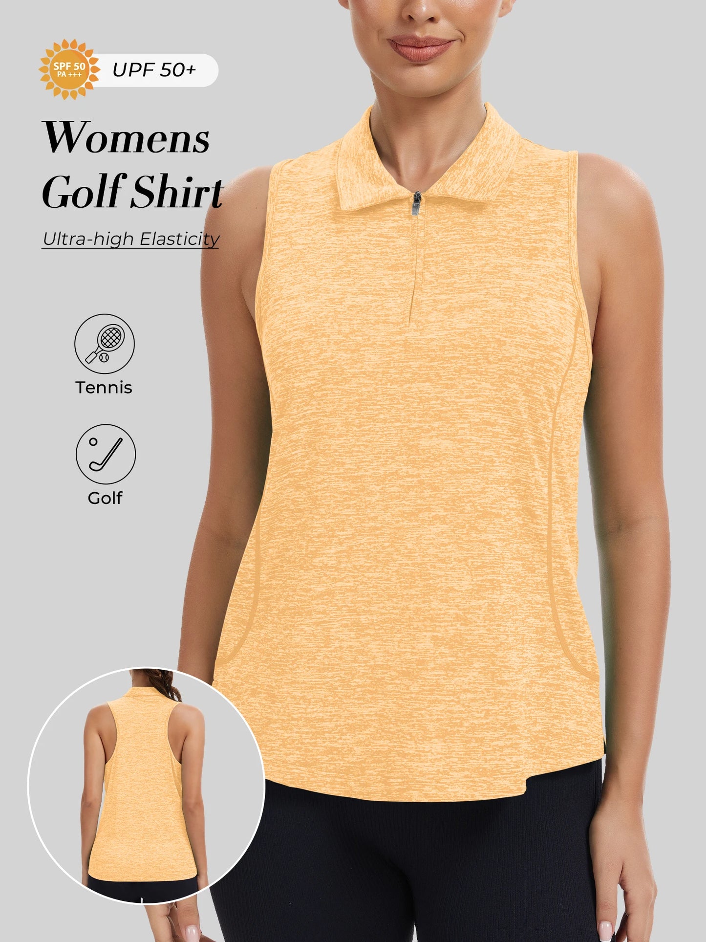 Women's Sleeveless Golf Polo Shirt With Moisture-Wicking Fabric