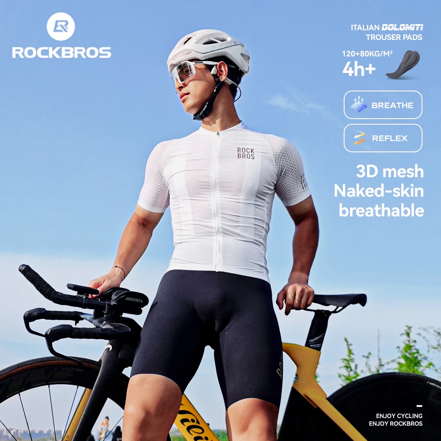 Rockbros Men Short Sleeve Cycling Jersey Quick Dry Breathable Top