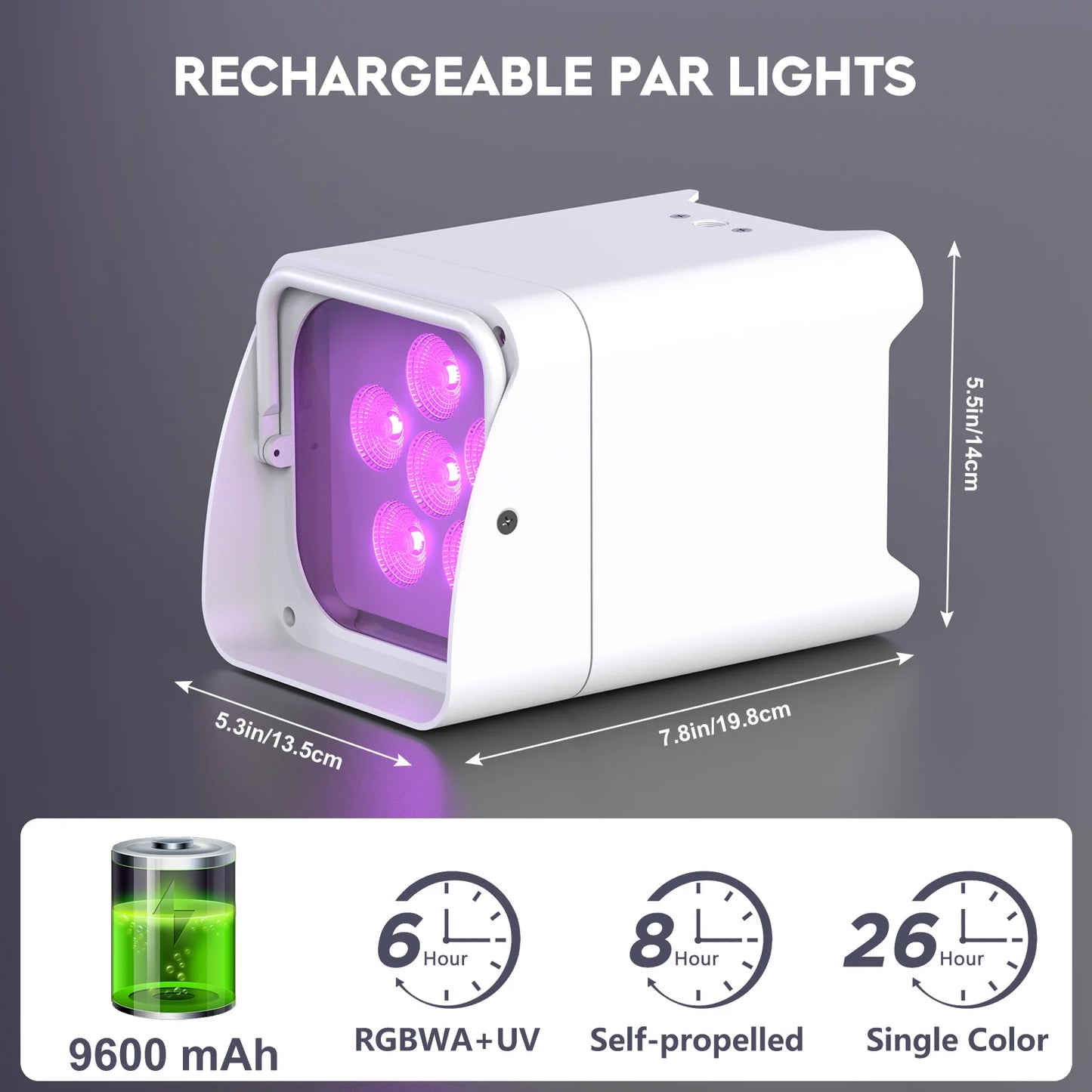 U'King RGBWA UV LED Par Light DMX Stage Light Wireless