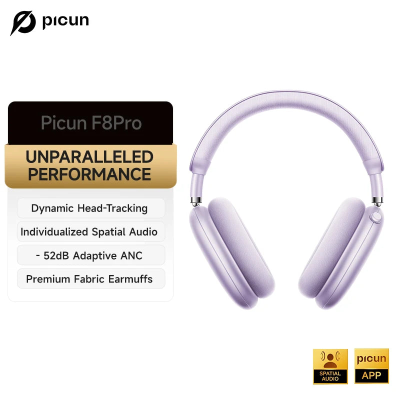Picun Wireless Headphones With Active Noise Cancellation And Bluetooth Audio