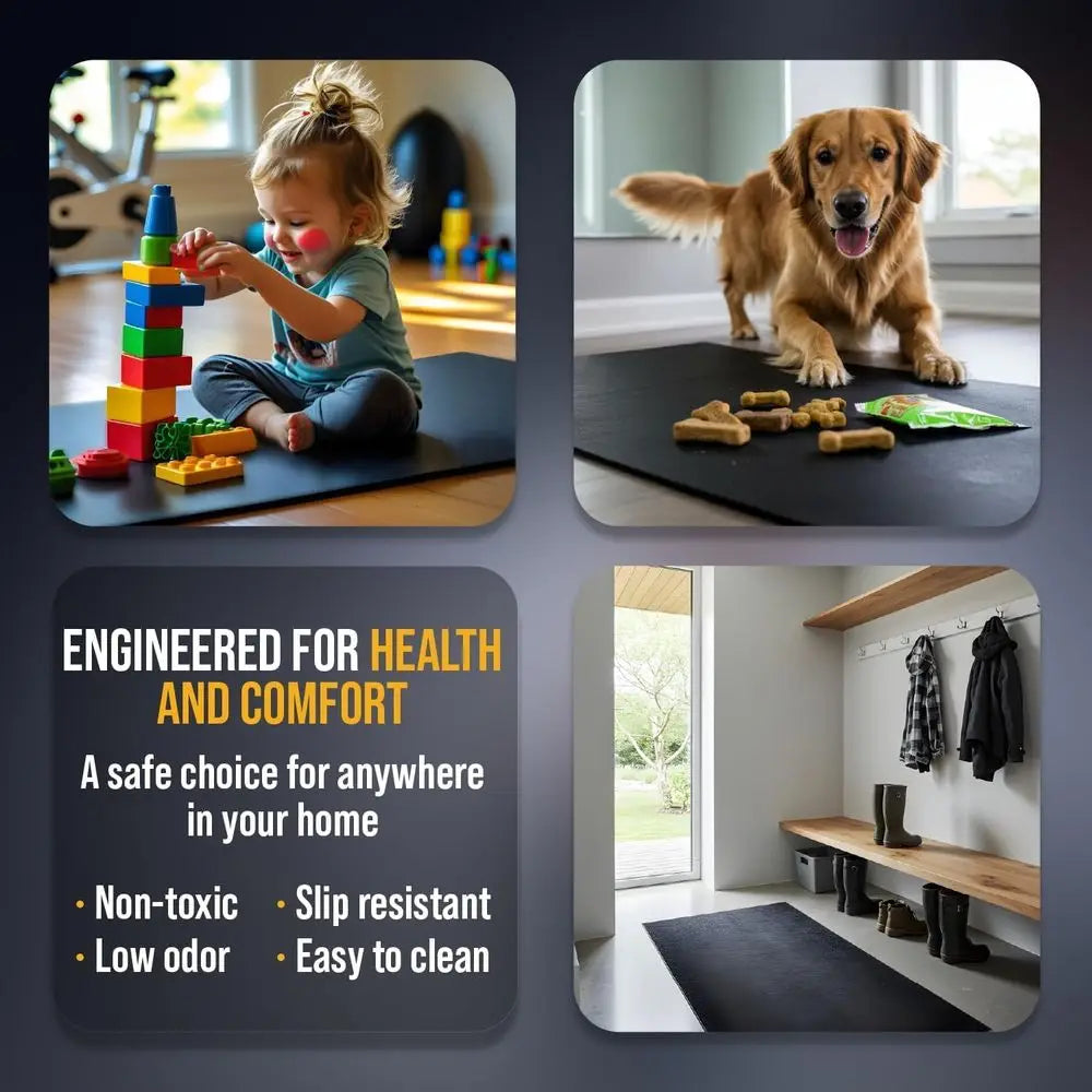 Recycled Rubber Gym Flooring Mat For Home Exercise Workout Surface