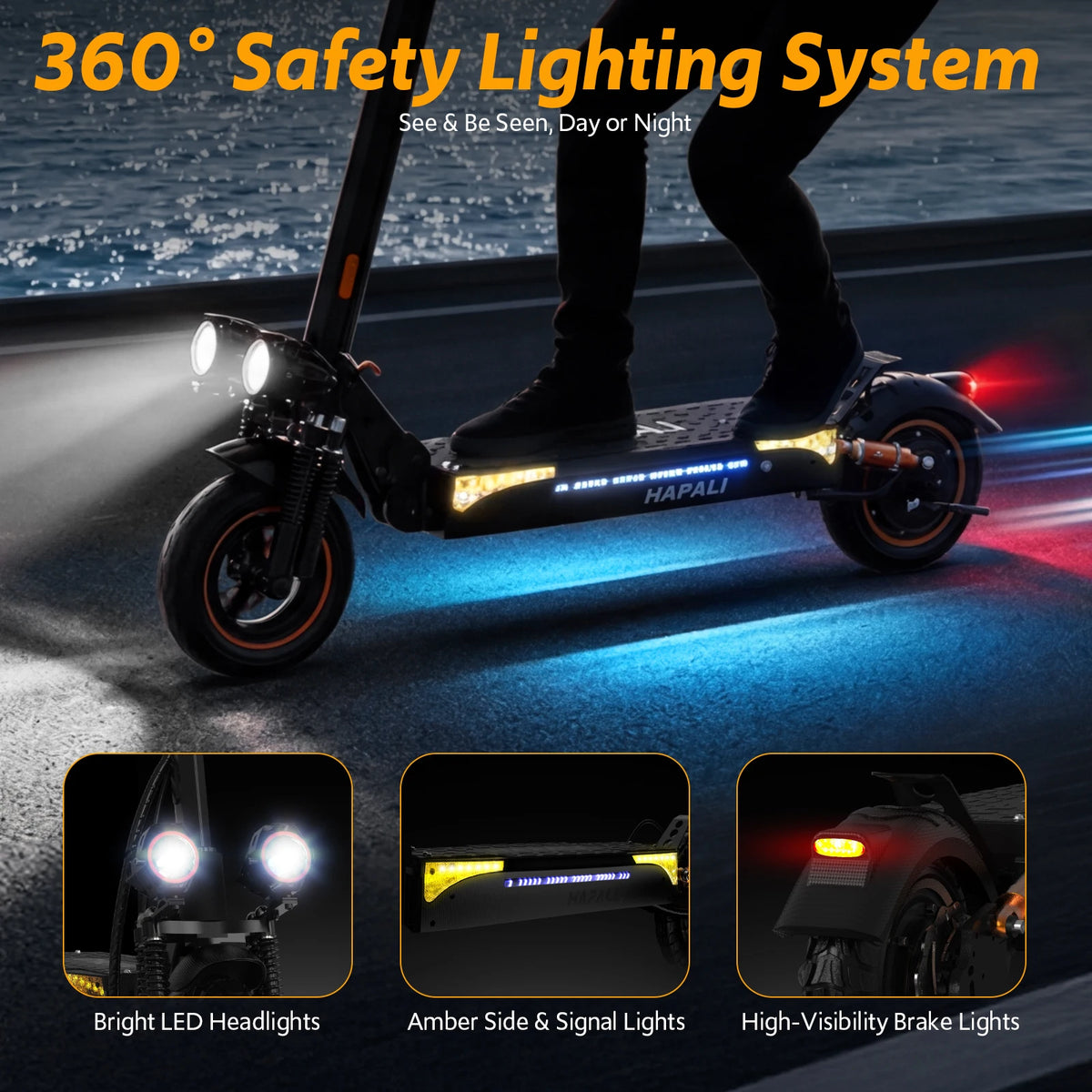 Osboo 1200W Off Road Electric Scooter With Dual Suspension and Disc Brakes