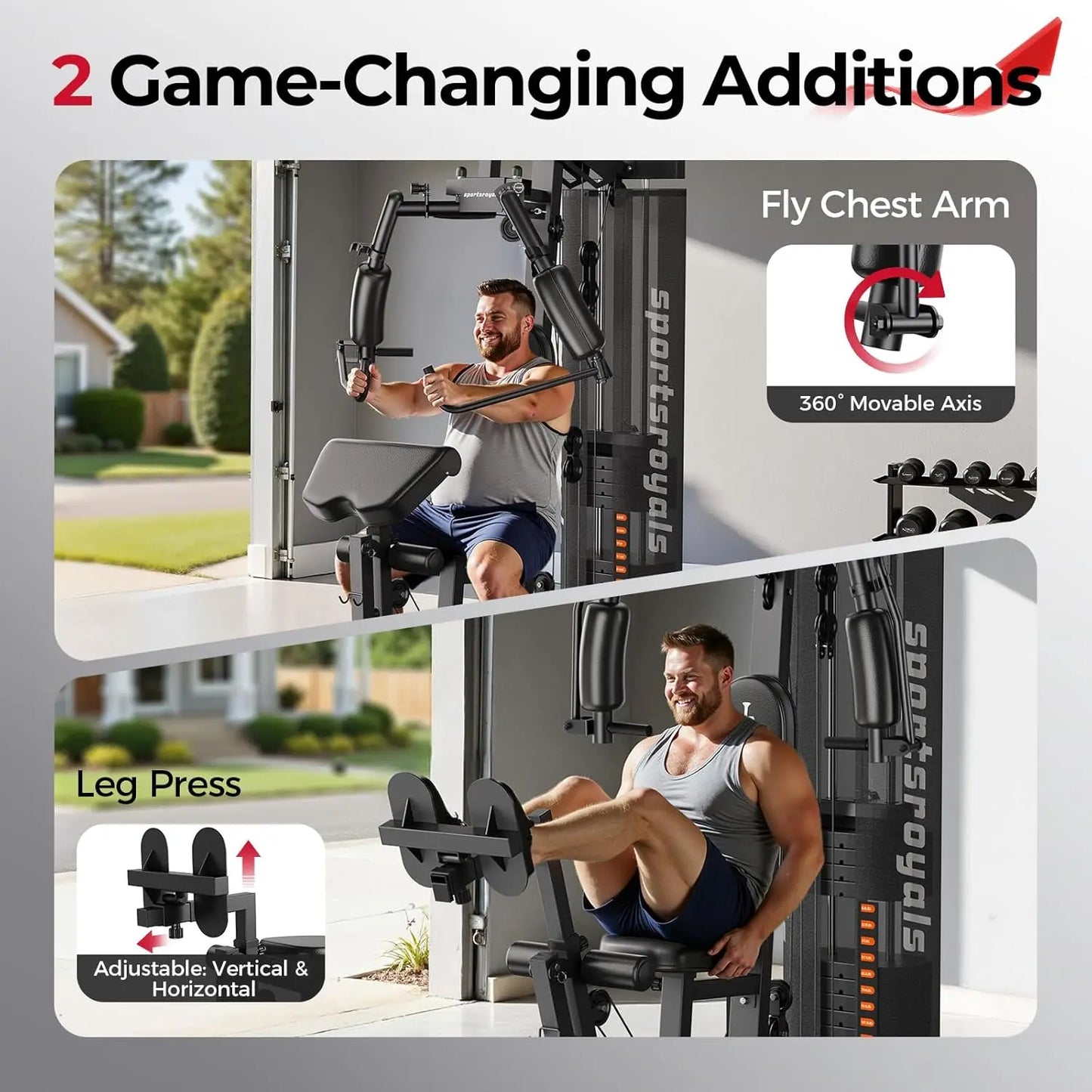 FED Fitness Home Gym With 150 Lb Weight Stack And Pulley System