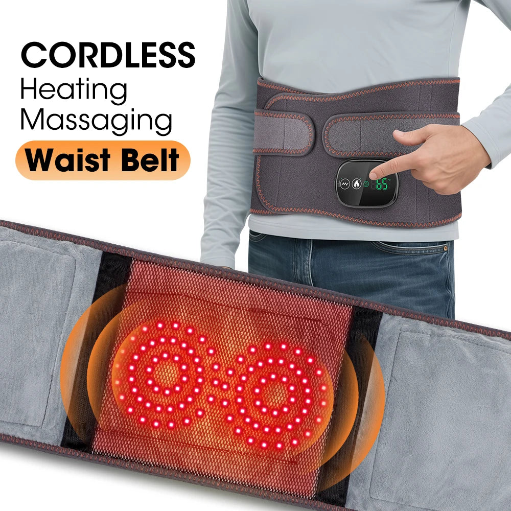 Agdoad Heating Vibration Massager Belt With Dual Light Therapy