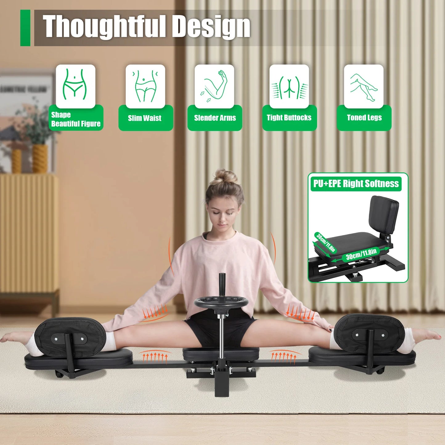 Leg Stretcher Machine Split Trainer With Backrest For Home Gym