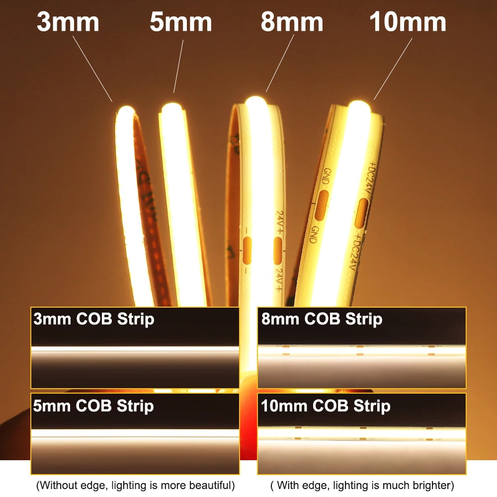Cooleeon LED Strip Lighting 12V 24V Dimmable Tape Home Decor