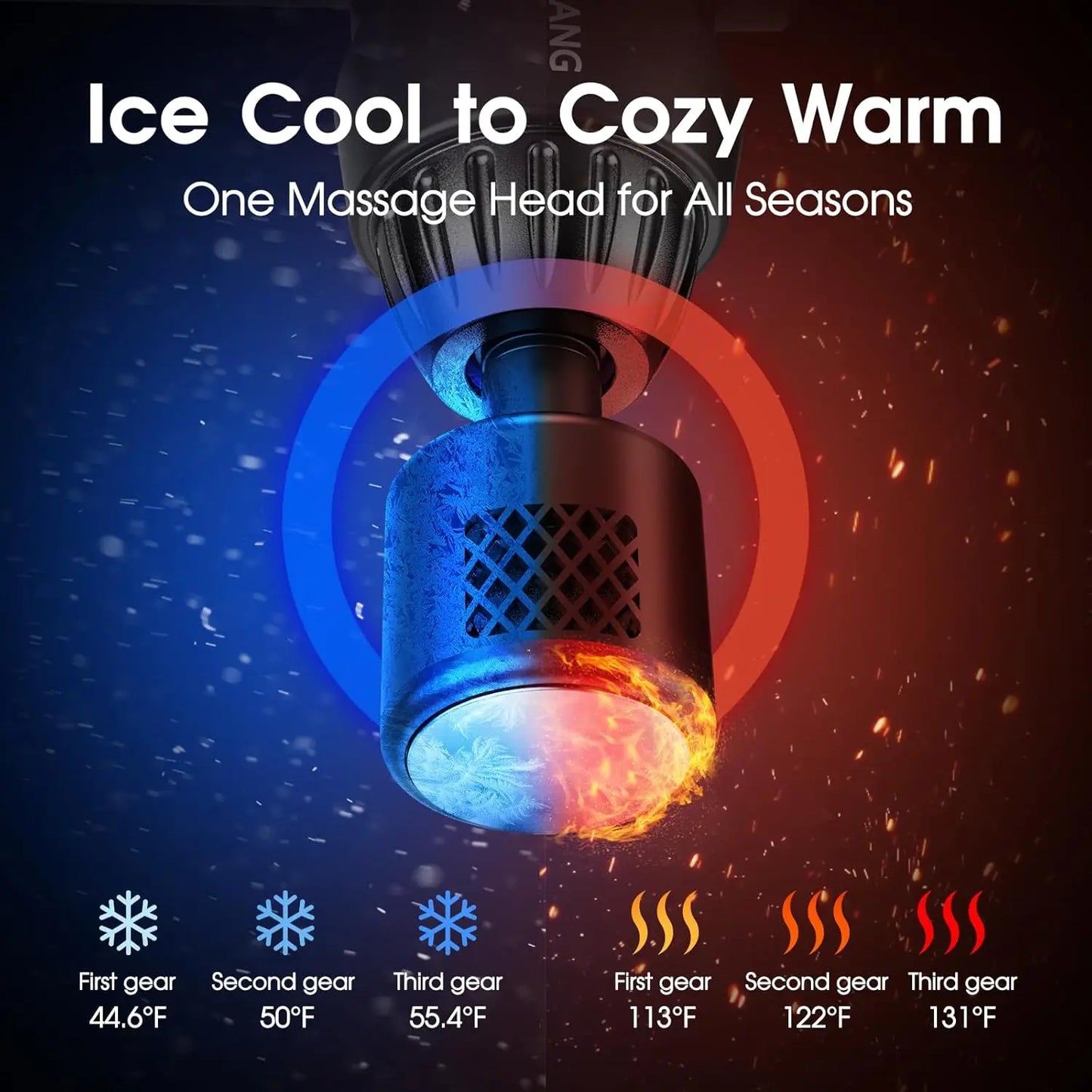 LINGTENG Massage Gun With Heat Cold Therapy 7 Heads