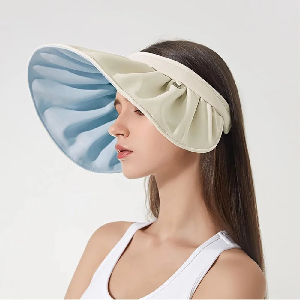 Womens Foldable Wide Brim Golf Visor With UV Protection