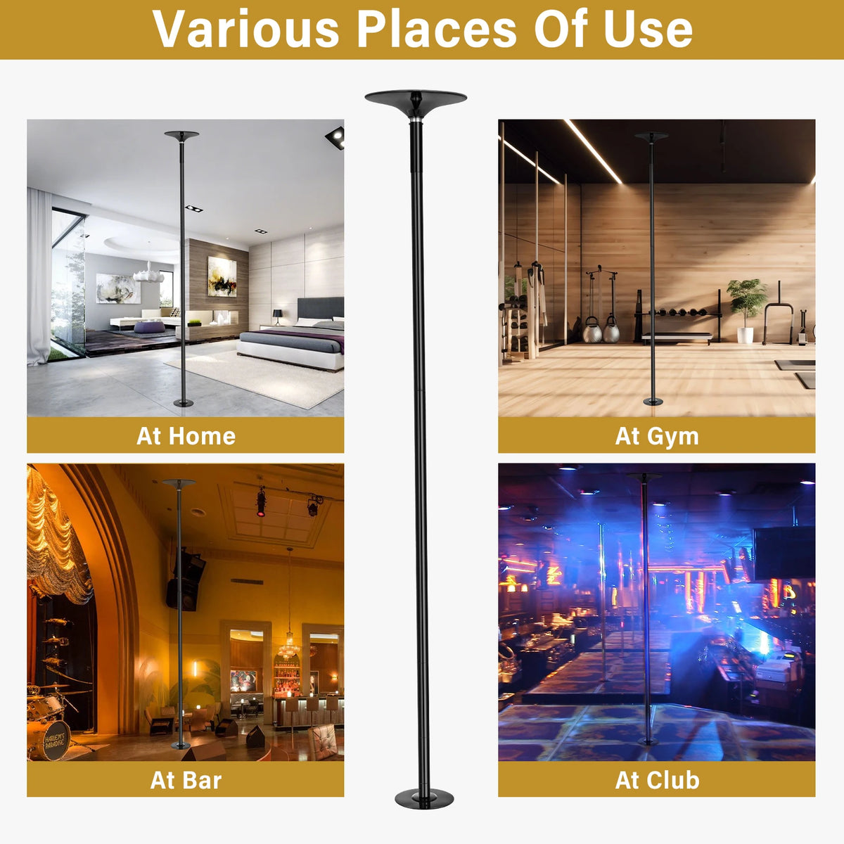 Portable Static Dance Pole For Home And Gym Training