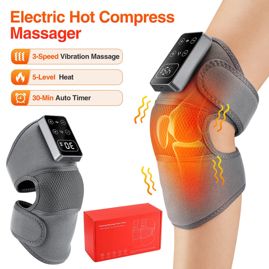 Hailicare Heated Vibration Knee Massager With Hot Compress Therapy