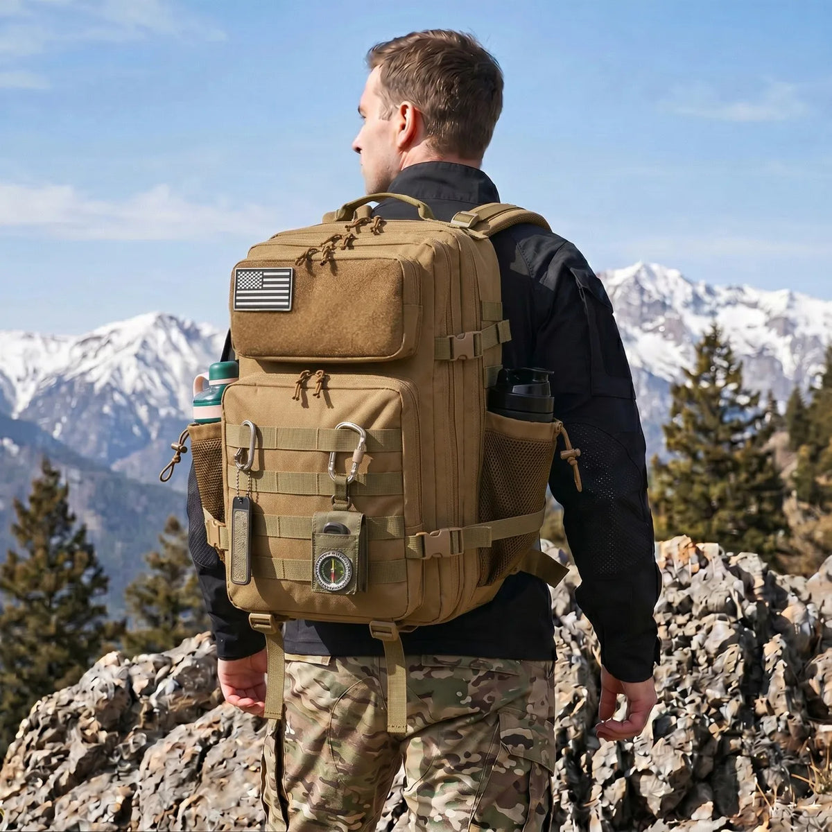 ReFire Gear Tactical Gym Backpack With Water Bottle Holders
