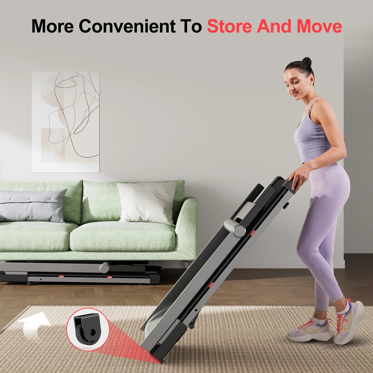 Superun Foldable Incline Treadmill With Touch Screen And Smart App 350LBS