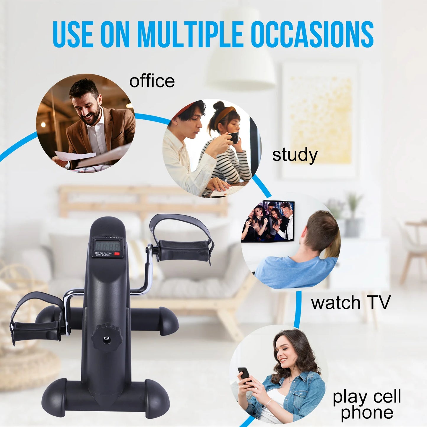 Stepper Exercise Bike With LCD Screen Portable Foot Pedal Exerciser Home
