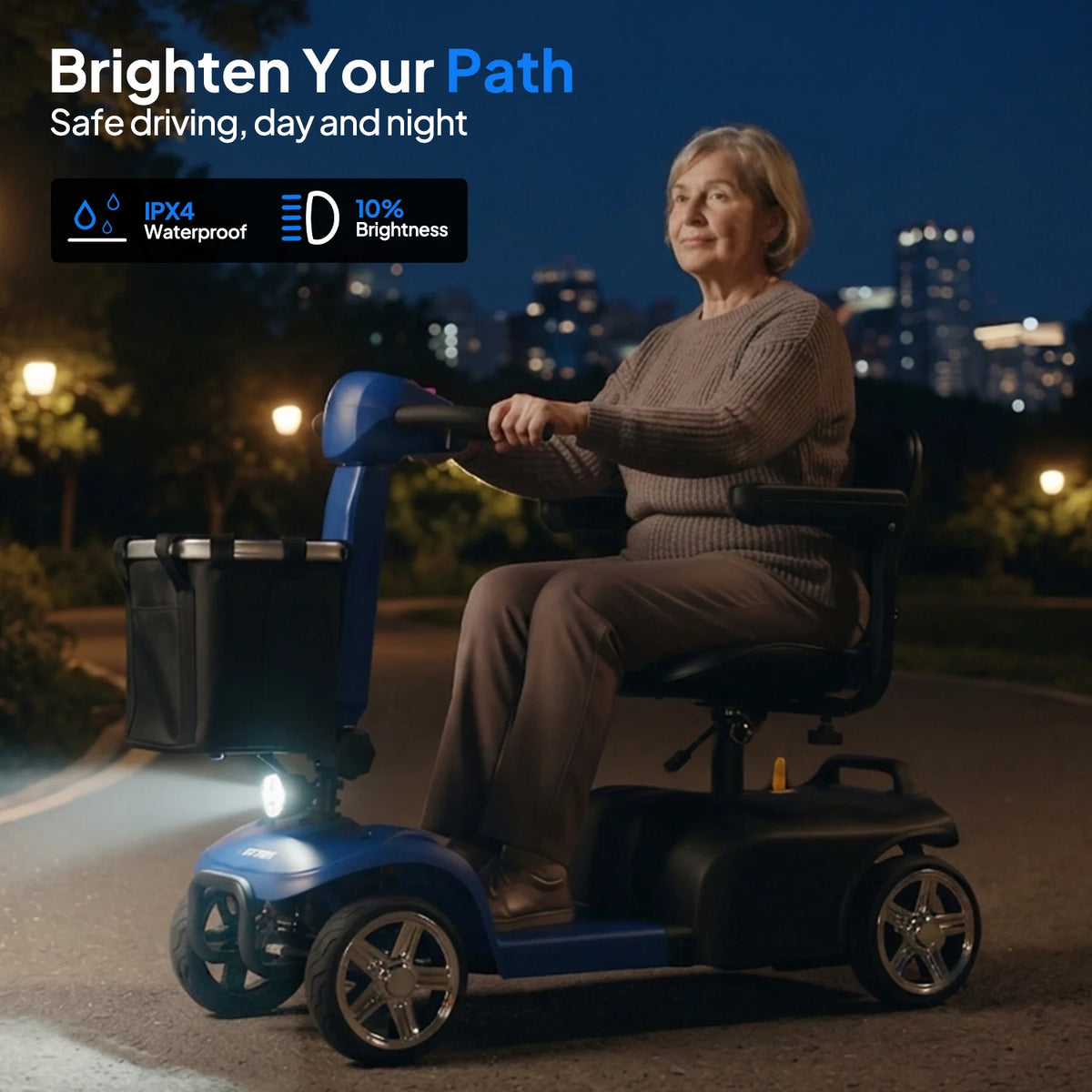 URLIFE X02 Folding Electric Mobility Scooter for Seniors and Adults