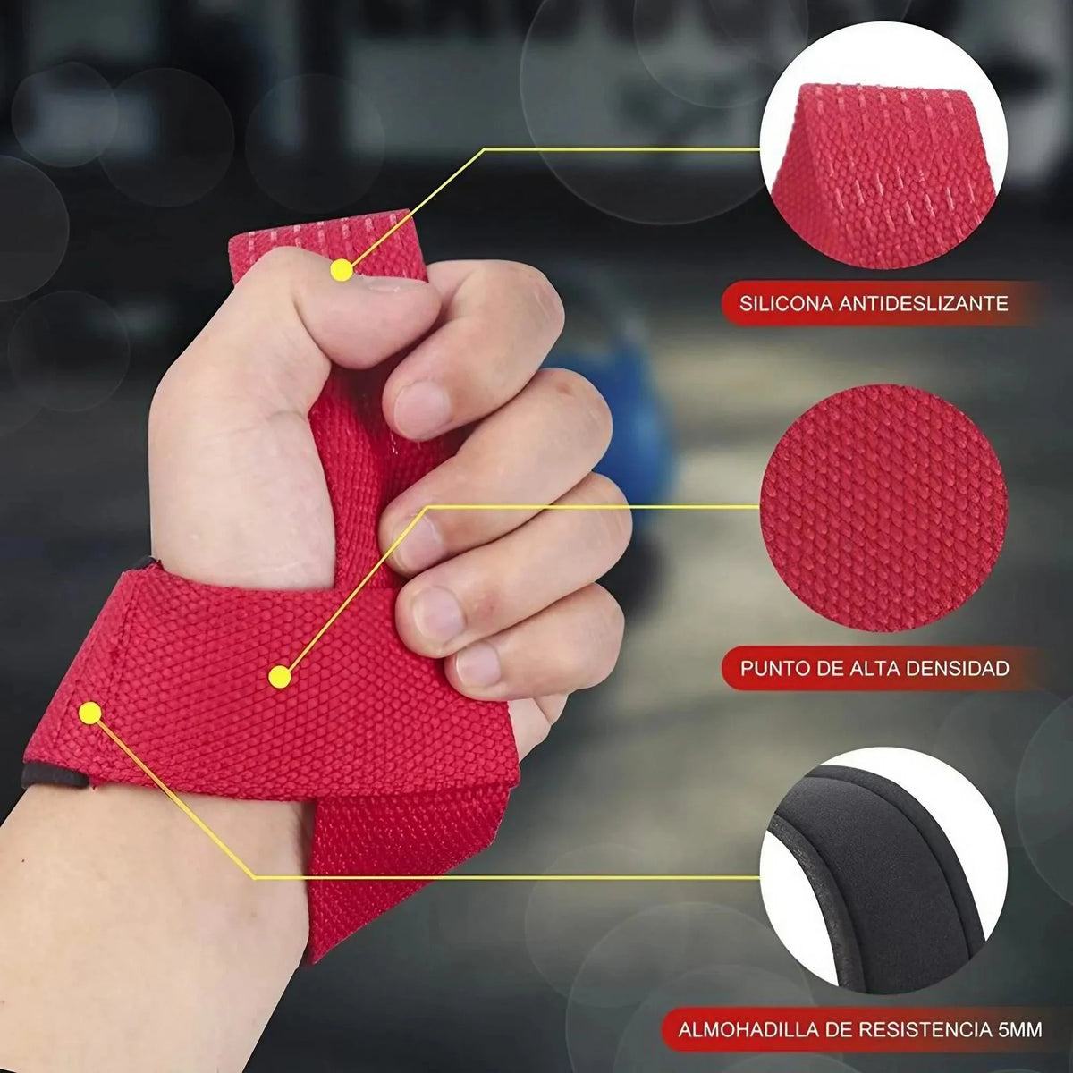 Heavy Duty Weightlifting Wrist Straps with Cushioned Grip for Deadlifts
