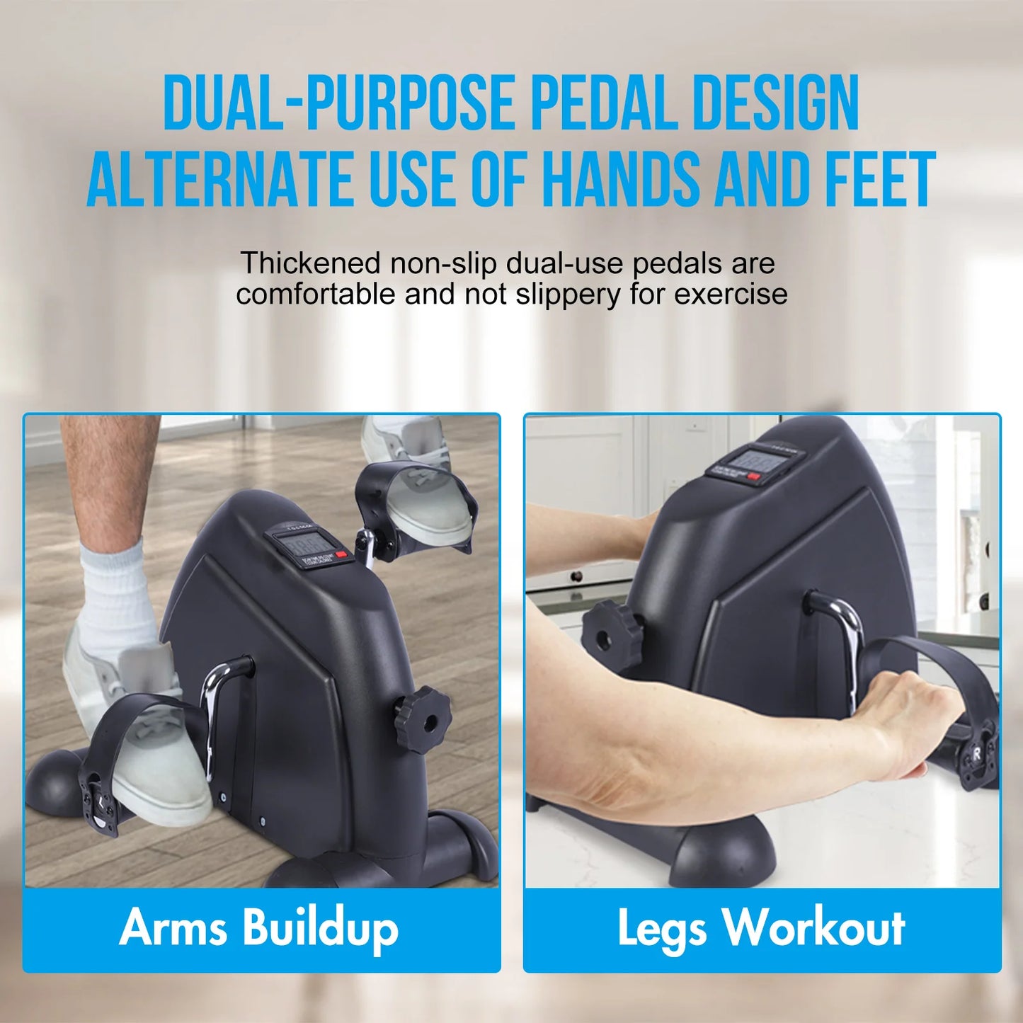 Stepper Exercise Bike With LCD Screen Portable Foot Pedal Exerciser Home