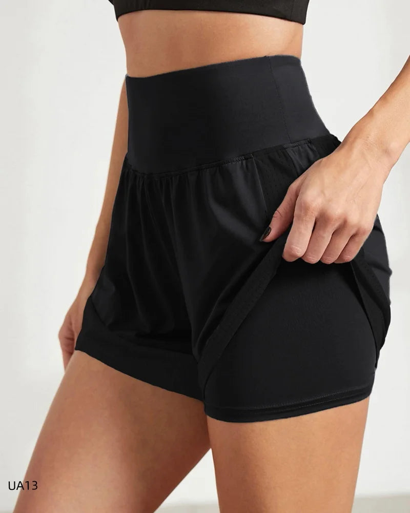 Women's 2 In 1 Running Shorts Double Layer Beach Shorts