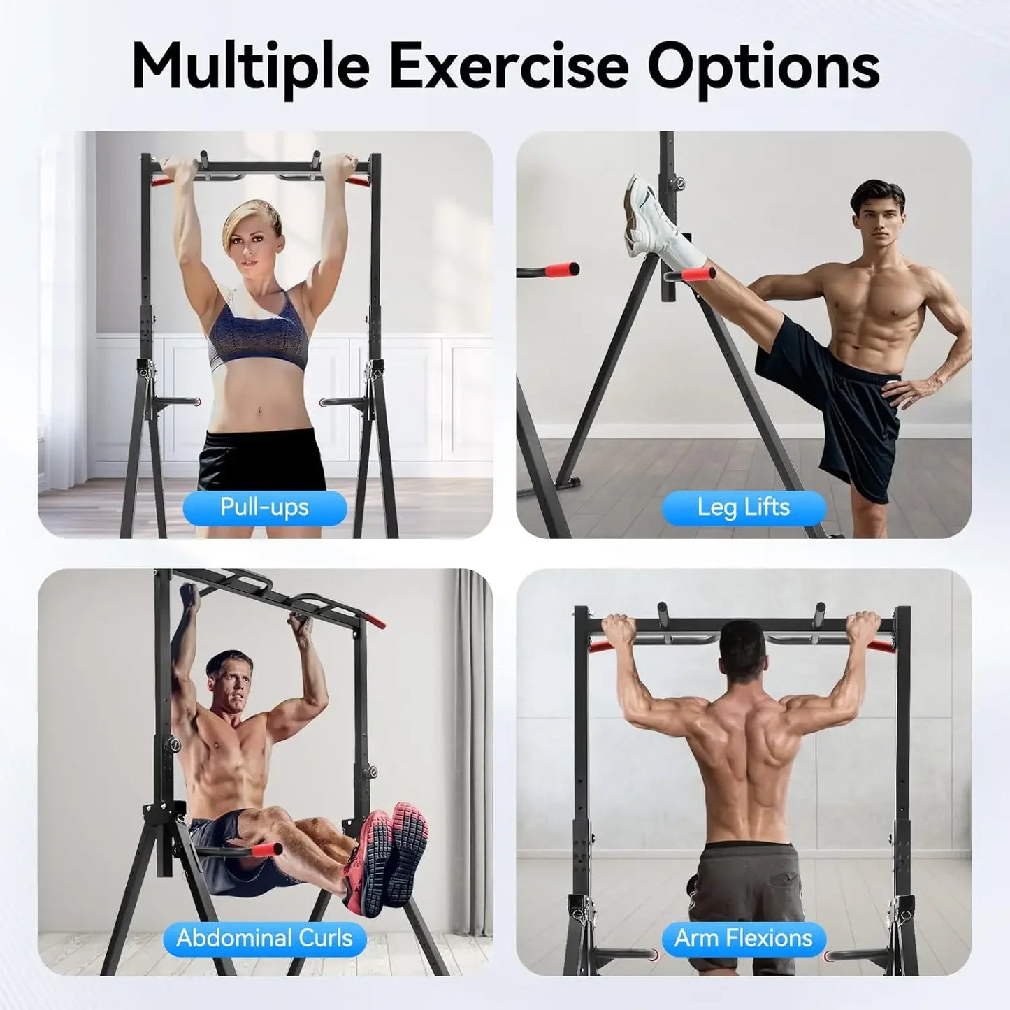 Pull Up Bar Dip Bar Power Tower Height Adjustable For Home Gym Free Standing
