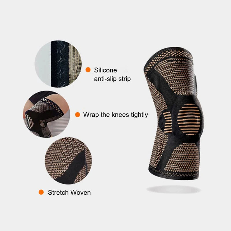 Orthopedic Knee Pad Support Adjustable Sport Brace Copper Nylon