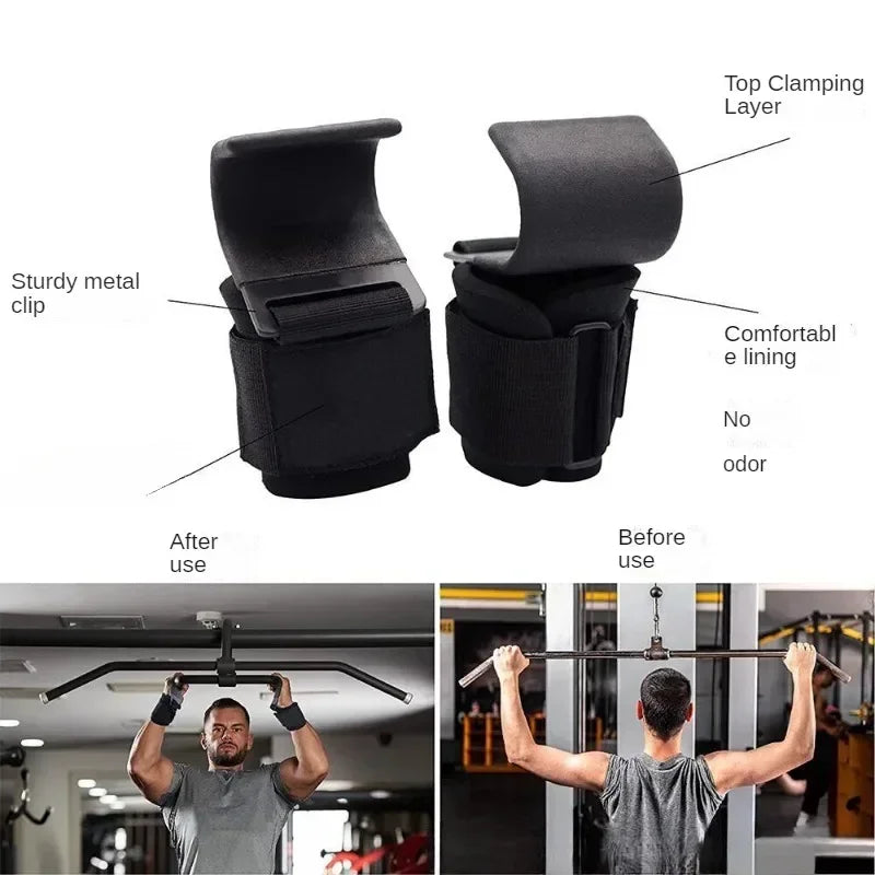 Non-Slip Weight Lifting Hooks And Straps For Deadlift