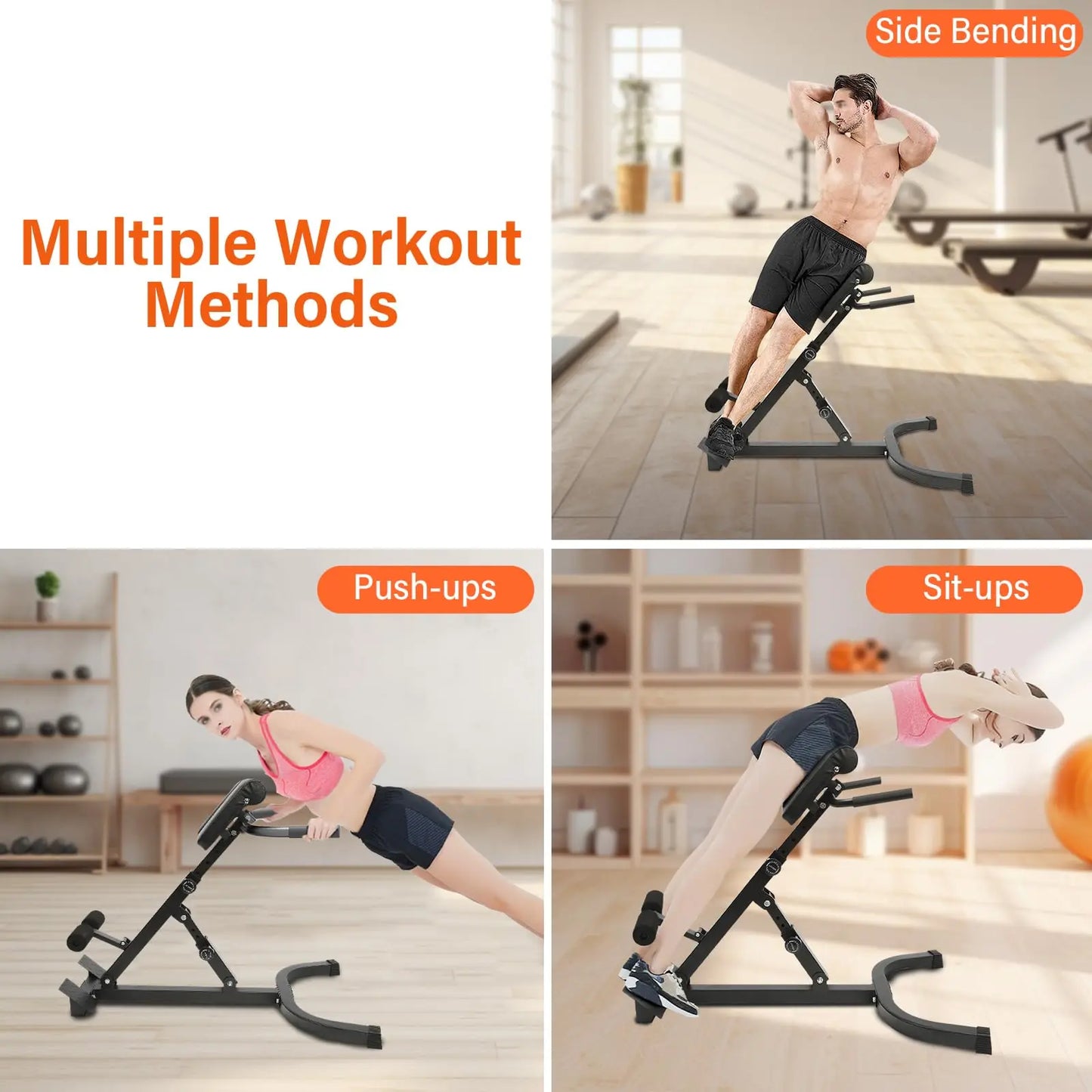 Roman Chair Back Extension Bench Foldable With Five Adjustable Angles