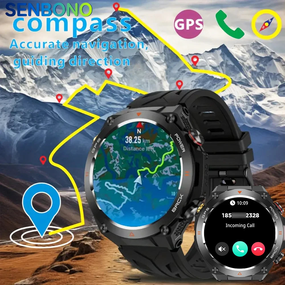 SENBONO GPS Smart Watch With Built In GPS Bluetooth Call