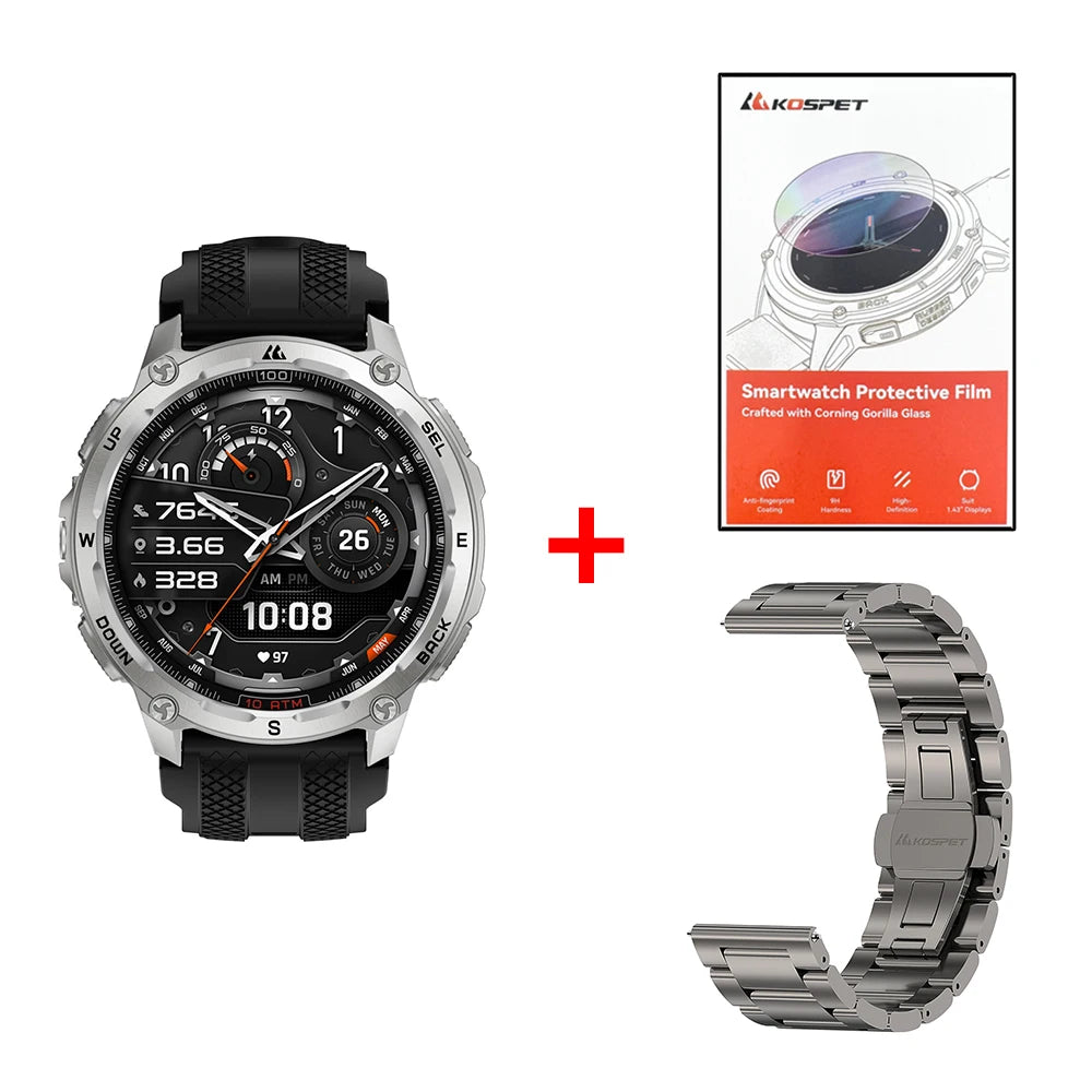 KOSPET Tank T4 Smart Watch For Men GPS Offline Maps 10ATM
