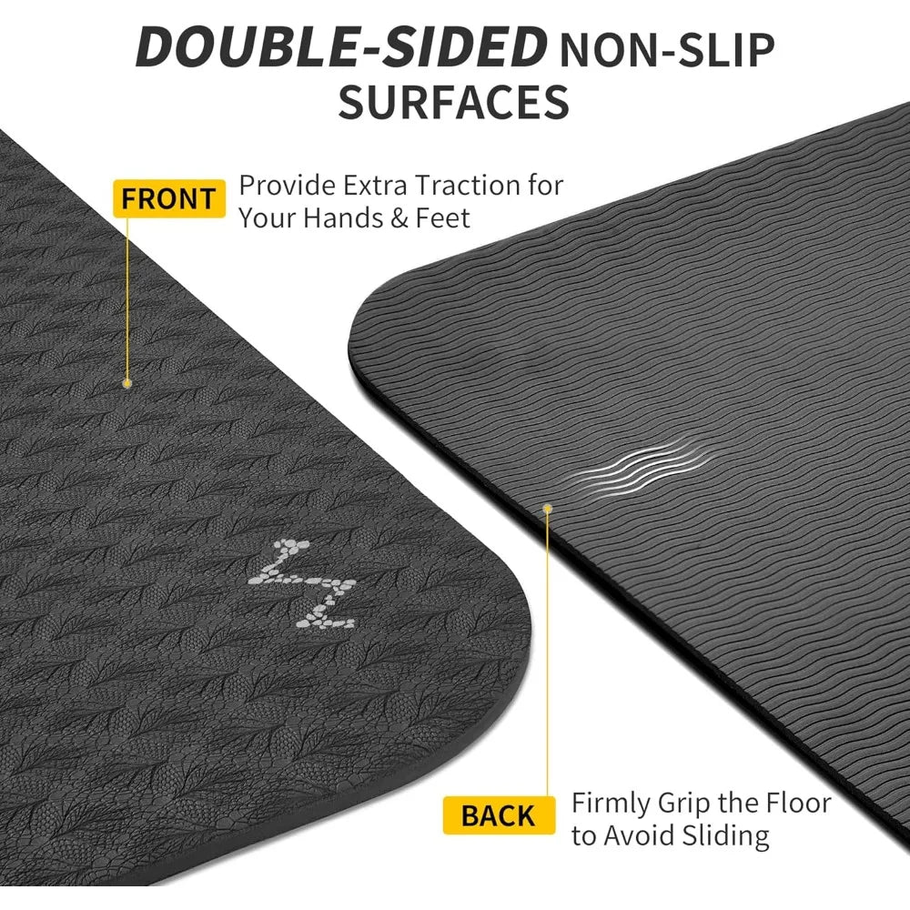 Cambivo Extra Wide Non Slip TPE Yoga Fitness Training Mat