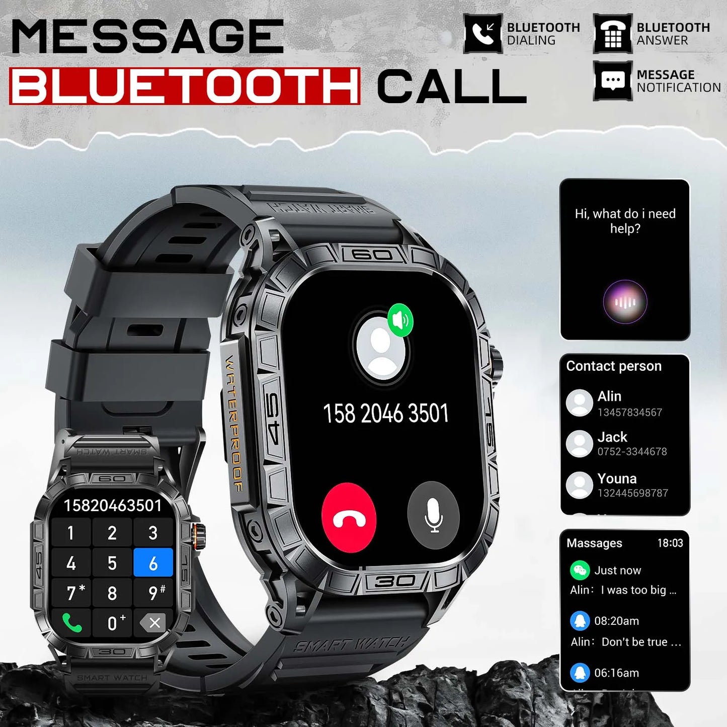 LaNikar Smart Watch K63 ED Display 100 Plus Sport Modes