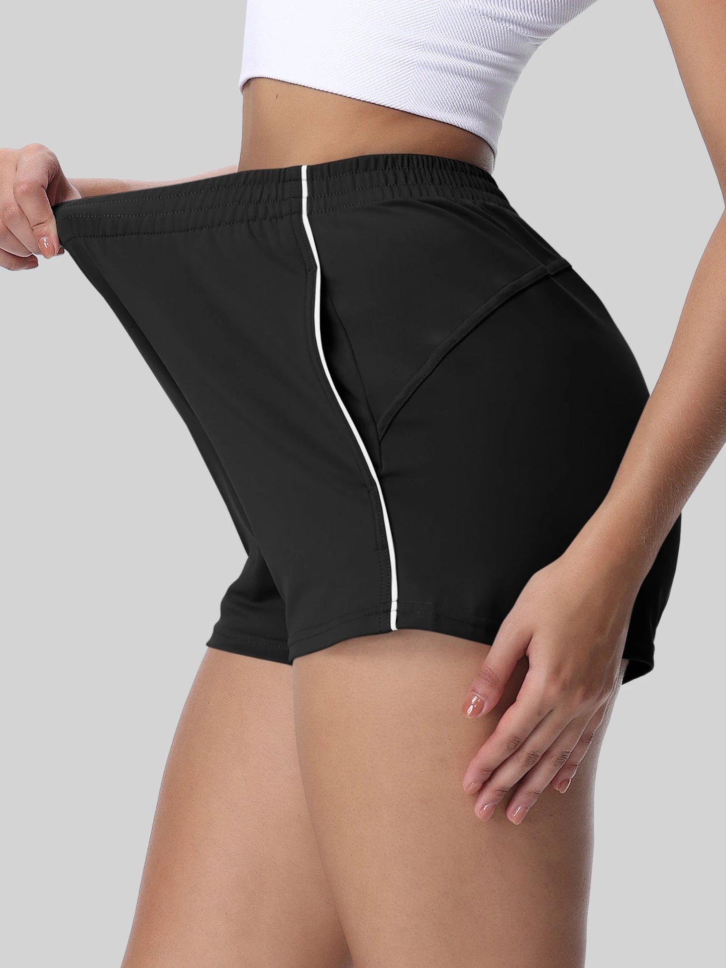 Women's High Waist Workout Shorts With Pockets Quick Dry Fitness