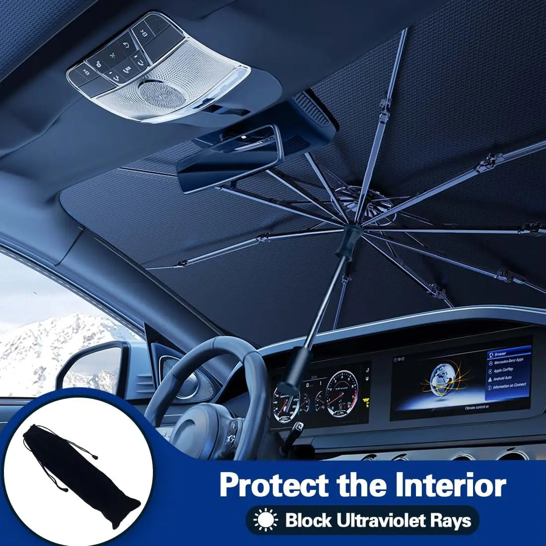 Foldable Car Sun Shade UV Block Windshield Cover Heat Insulation