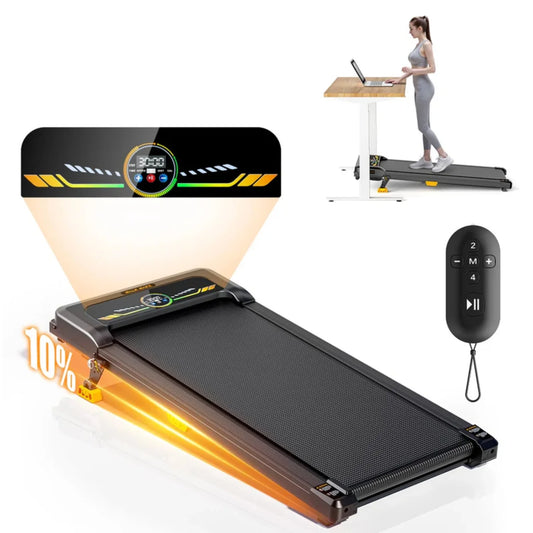Portable Incline Walking Pad Under Desk Treadmill 330lb Capacity 2.5HP