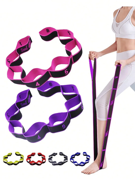 1pc Yoga Elastic Band, Professional Gymnastics Stretch Resistance Band, Fitness Resistance Band, Suitable For Yoga Stretching Strap, Ballet, 8-Shape Dance Elastic Band, Digital Extension Band, Pilates, Gymnastics And Dance El
