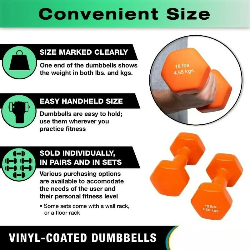 Vinyl Coated Iron Dumbbell For Strength Training Durable Home Gym