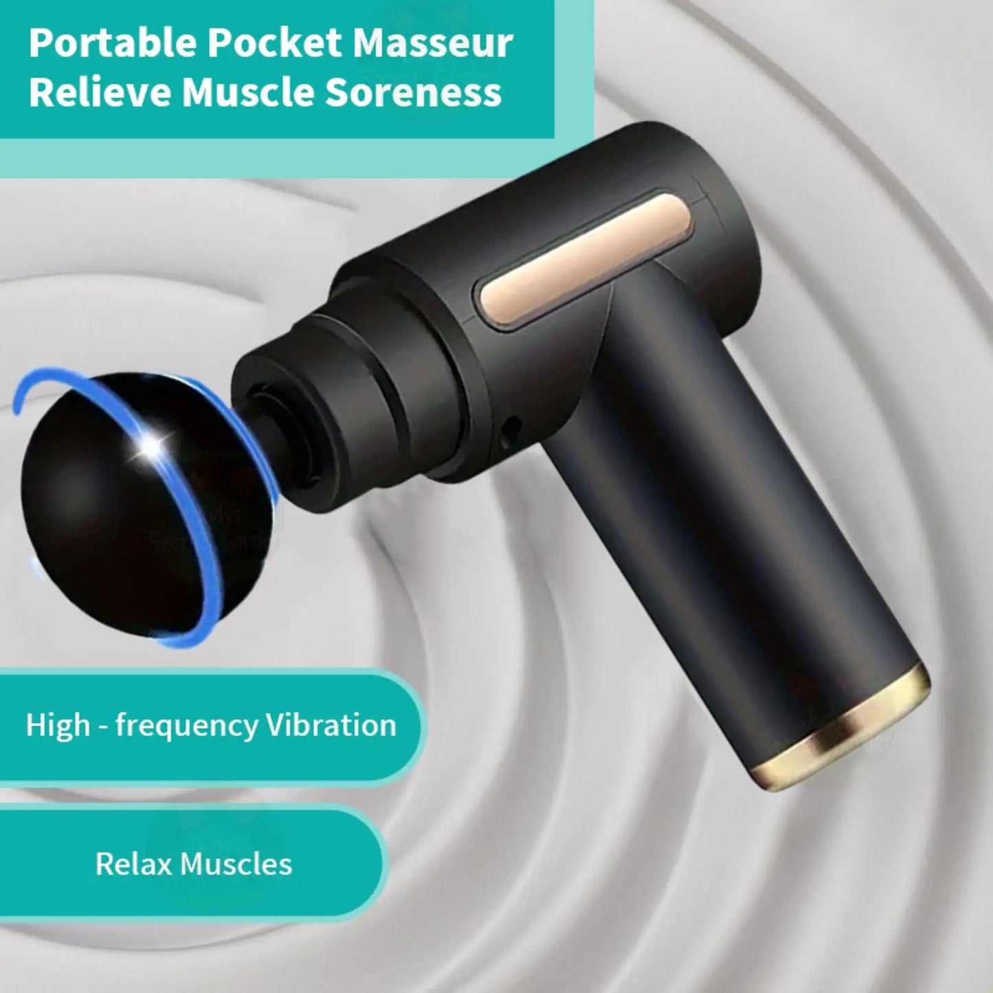 Mini Portable Fascia Gun Percussion Massager USB Charging 6 Levels
