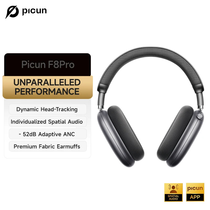 Picun Wireless Headphones With Active Noise Cancellation And Bluetooth Audio