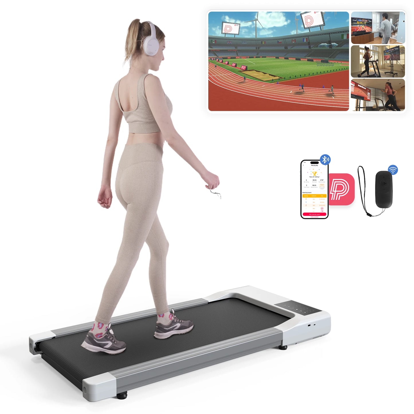 Superun 2in1 Treadmill for Home Office With Remote LCD Display