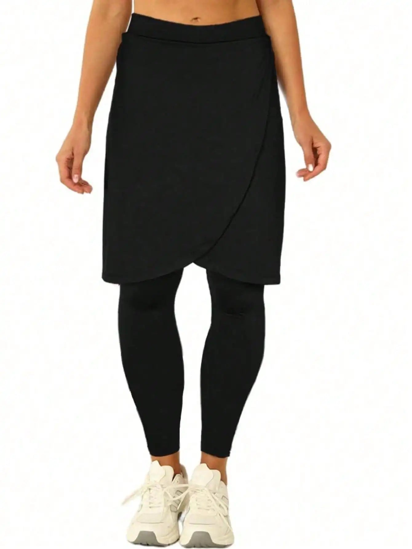 Fisoew Women's Athletic Skirt With Leggings Wrap Skorts Pocket