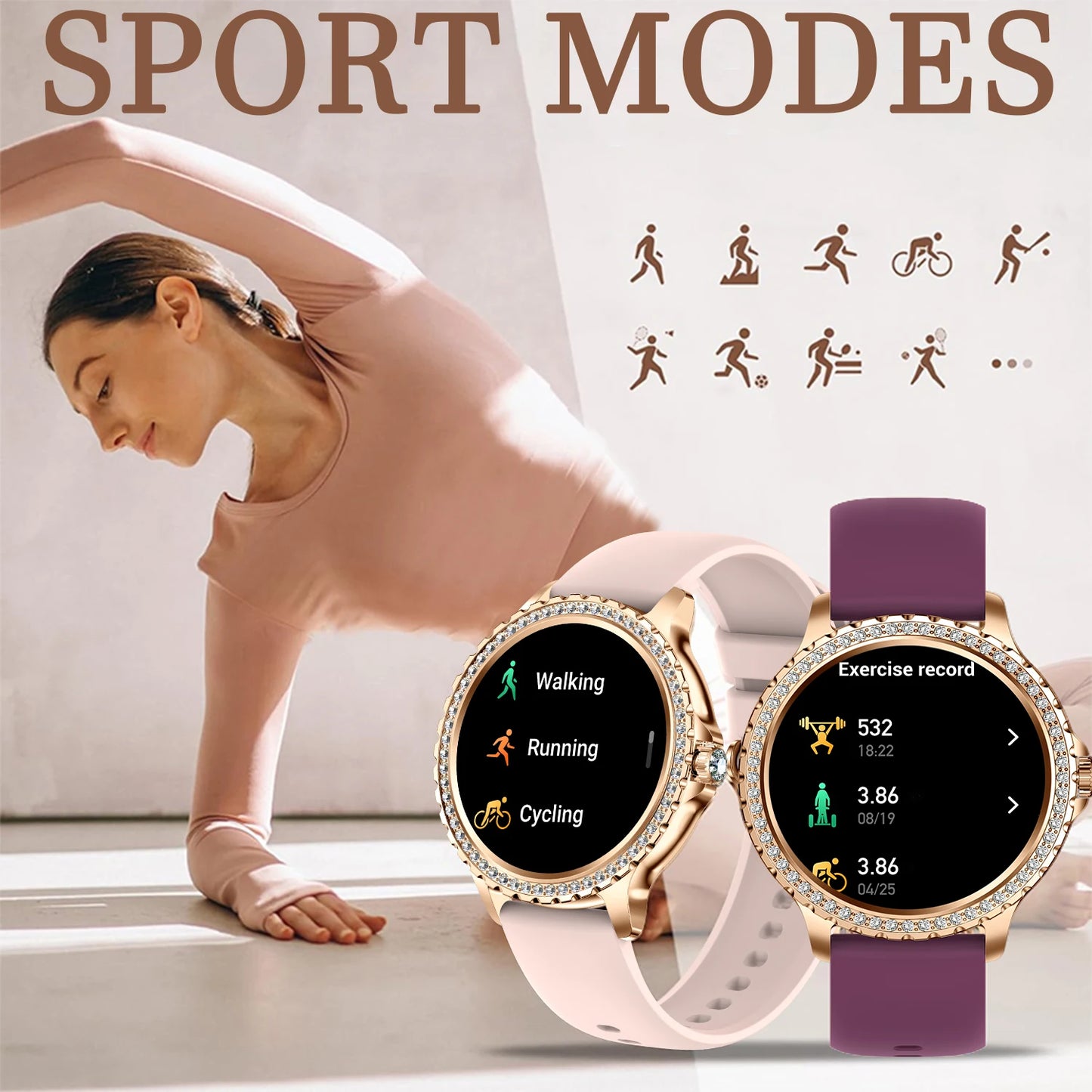 INNOFOVO Women's Smartwatch Touchscreen Fitness Tracker With Wireless Calls