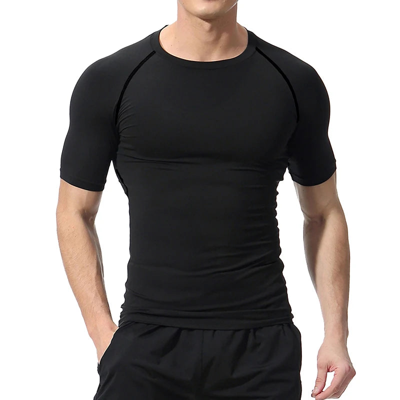 Men's Compression Shirt Short Sleeve Gym Top for Workout Fitness