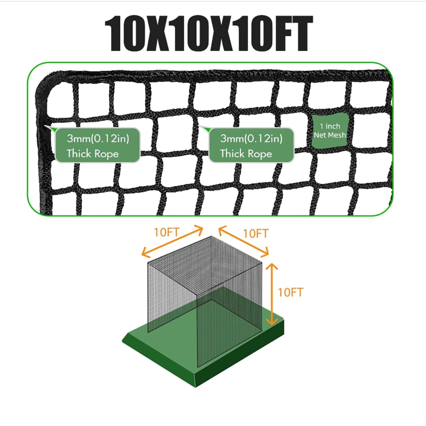Foldable Golf Cage Net For Portable Batting Practice And Swing Training