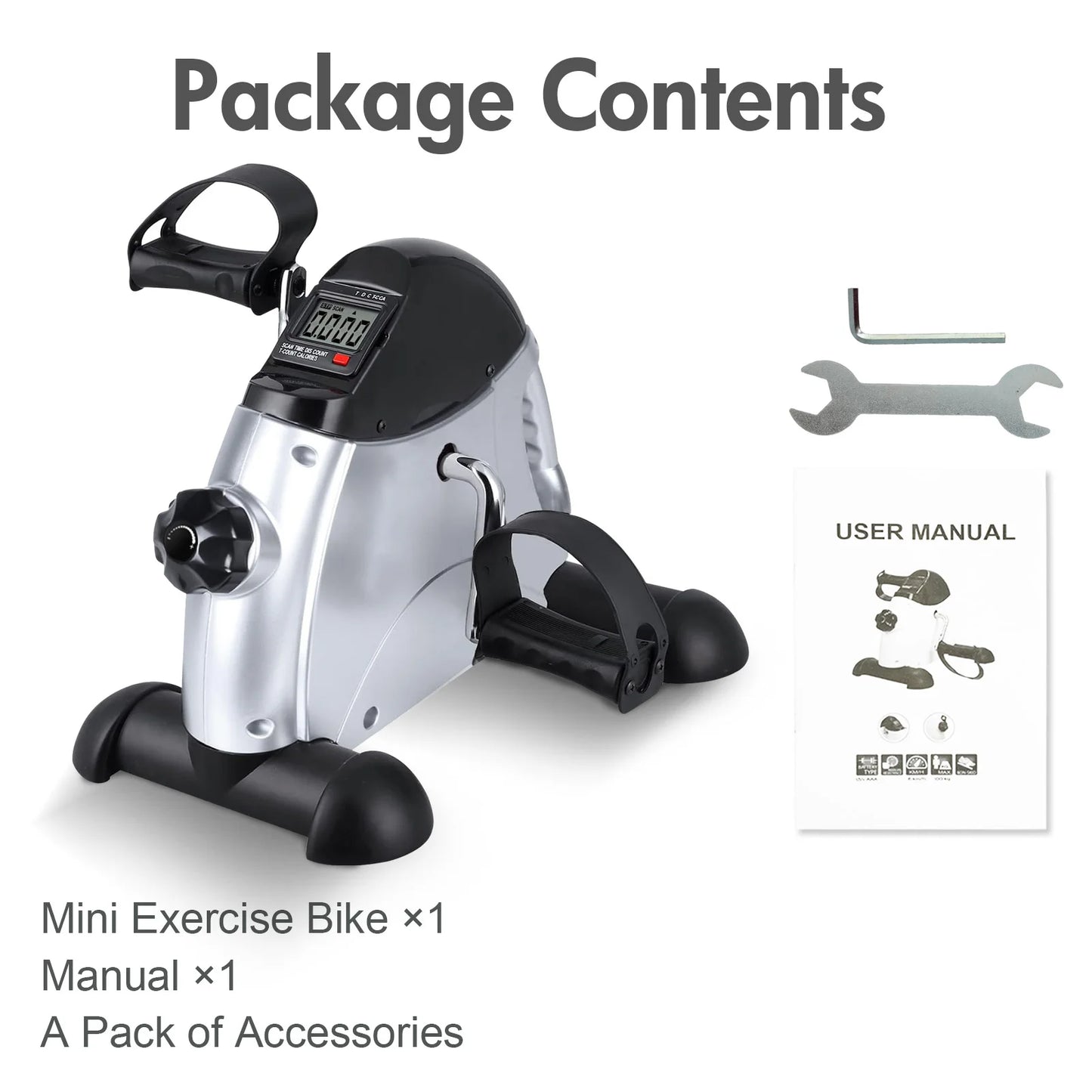 Mini Under Desk Pedal Exerciser With LCD Display For Leg And Arm Exercise
