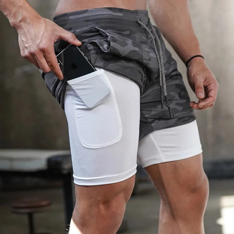 Mens Camo Quick Dry Running Shorts for Gym and Training
